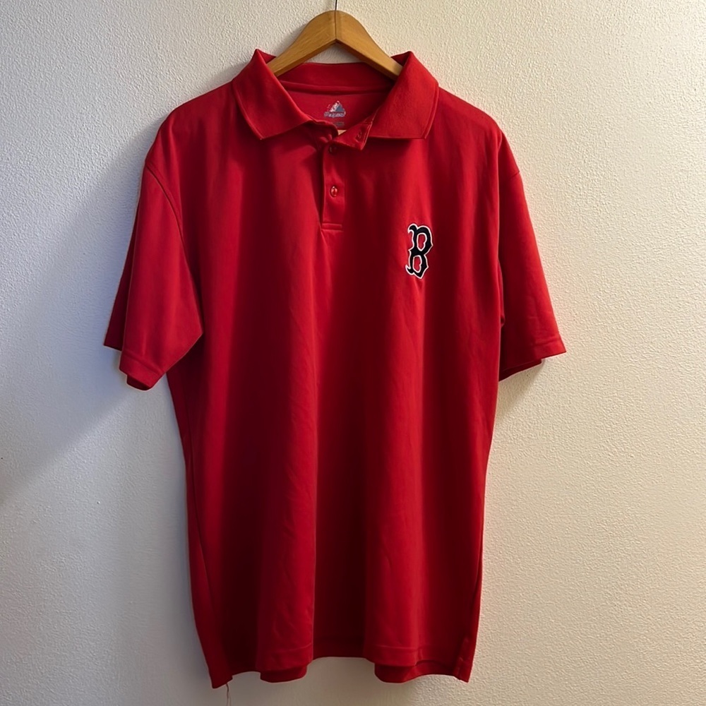Boston Red Sox Bright Red Polo Shirt with Signature B size XL